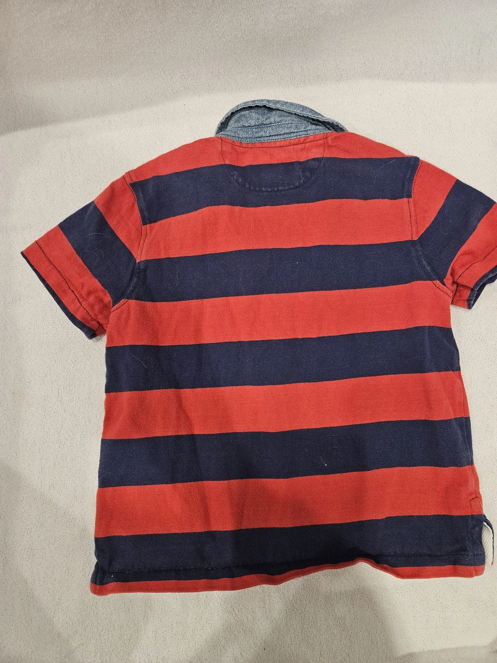 Polo by Ralph Lauren Kids' Red & Navy Striped Rugby Polo, Patriotic Flag